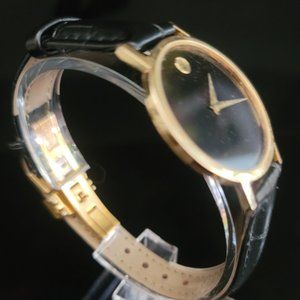 Highly Collectable Early MOVADO Museum Quartz 30mm 14k Gold Watch